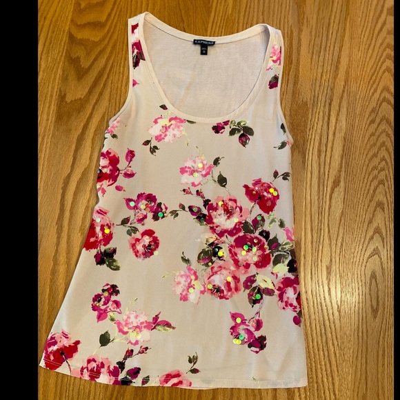 Express Tops - Express XS Flower Work Shirt